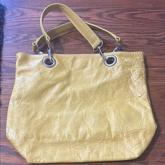 Maurizio Taiuti Handbags - Maurizio Taiuti Yellow Satchel with Sturdy Handles